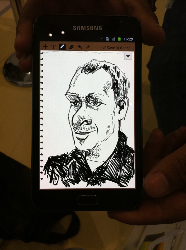 cheffe als Karikatur des Künstler Ivan Prado